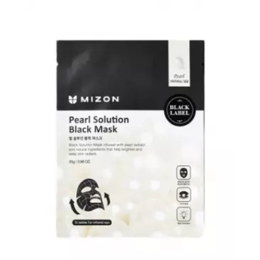 Mizon -  Mizon Pearl Solution Black Mask - Maska z ekstraktem z pereł na czarnym płacie bawełny